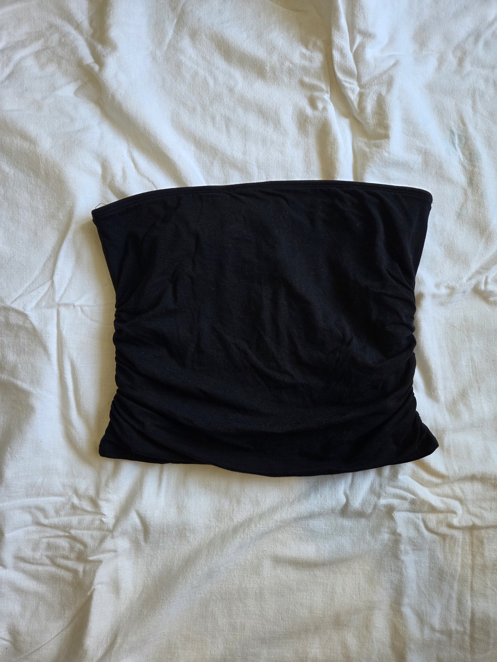 Black Ruched Tube Top